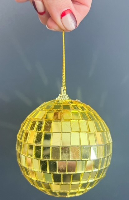 Picture of Disco Bauble 8cm Gold Packet of 3